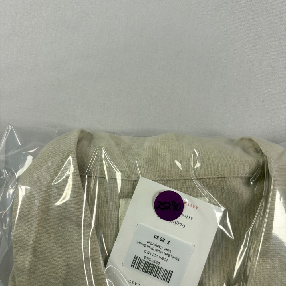 Best Made Co Linen Shirt Mesn Medium Beige Button Up Camp Casual NEW - Picture 10 of 10